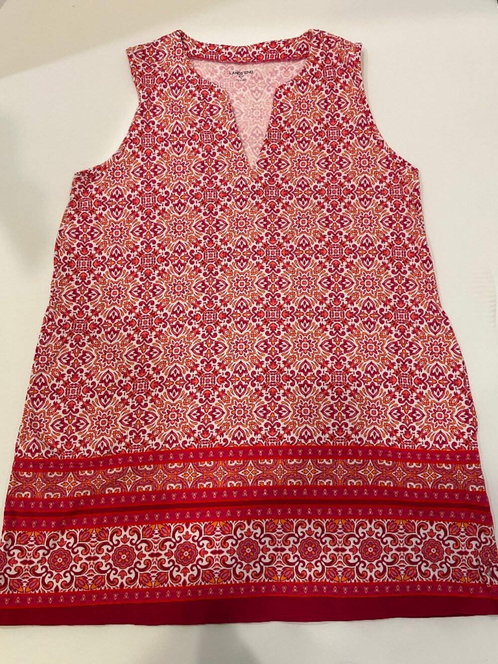 NWOT Lands End Hot Pink and Orange Beach Coverup/Shift Dress XLP (Size 18)